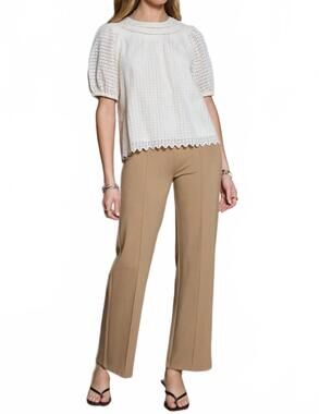 NEW CURRENT AIR eyelet embroidered blouse in natural